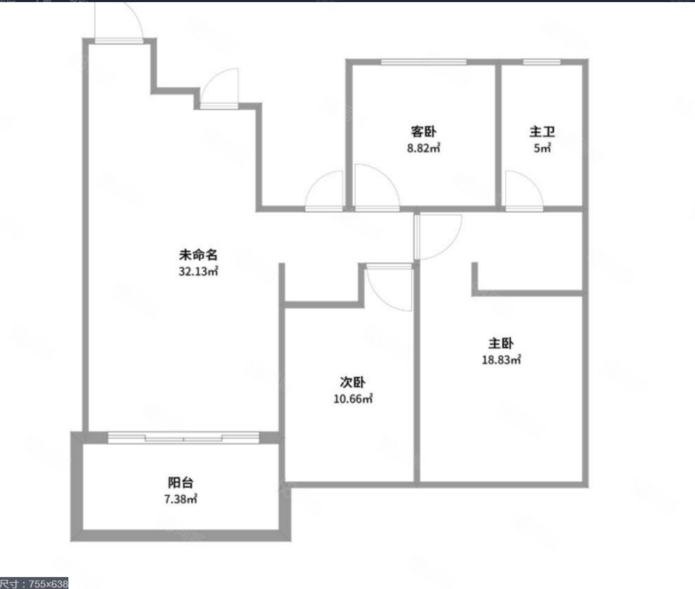 恒大珺睿府3室2厅1卫118.48㎡南北87万