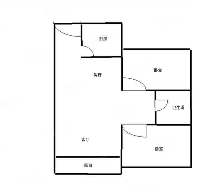 时代茗城2室2厅1卫68㎡南55万