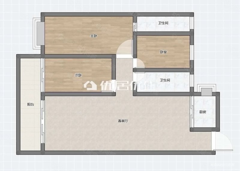 中乾融紫台3室2厅2卫105㎡南64.8万