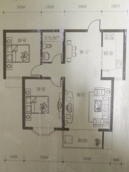 御江南2室2厅1卫90㎡南北42万