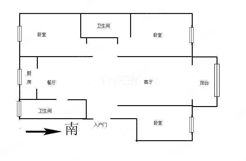 政府小区A区3室2厅2卫140㎡南北70.5万