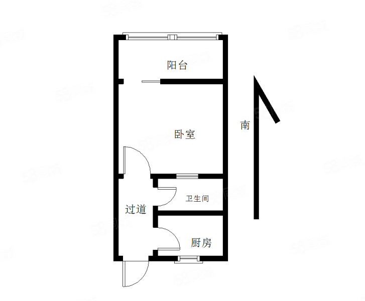 亳州城(A区)1室0厅1卫31㎡南北62万