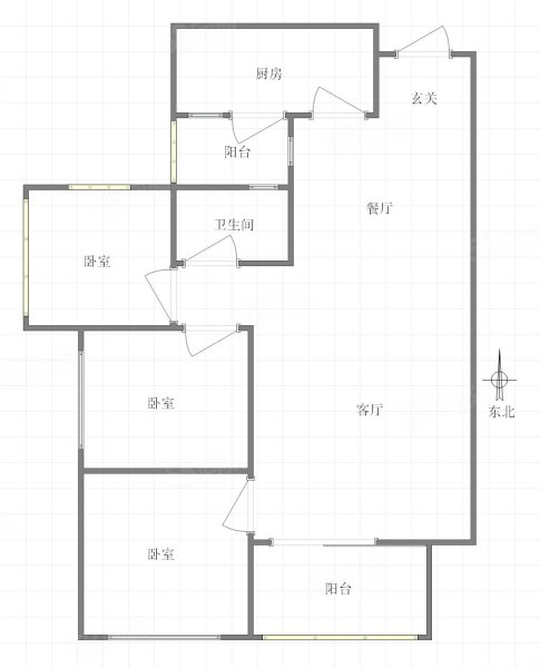 华南城巴南华府望舒3室2厅1卫79.27㎡东60万