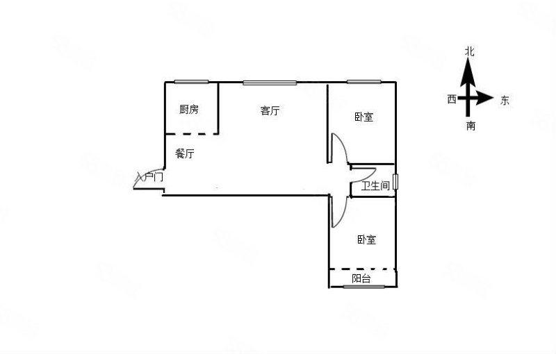 领秀华城2室2厅1卫109㎡南北52万