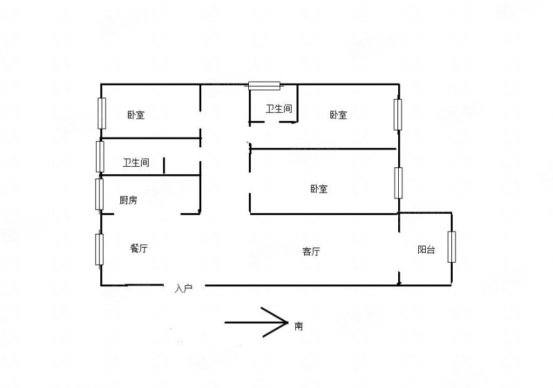 豫武小区3室2厅2卫134㎡南北69万