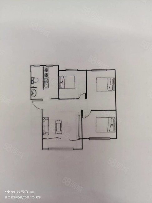 舒心小区3室1厅1卫79.88㎡南北36万