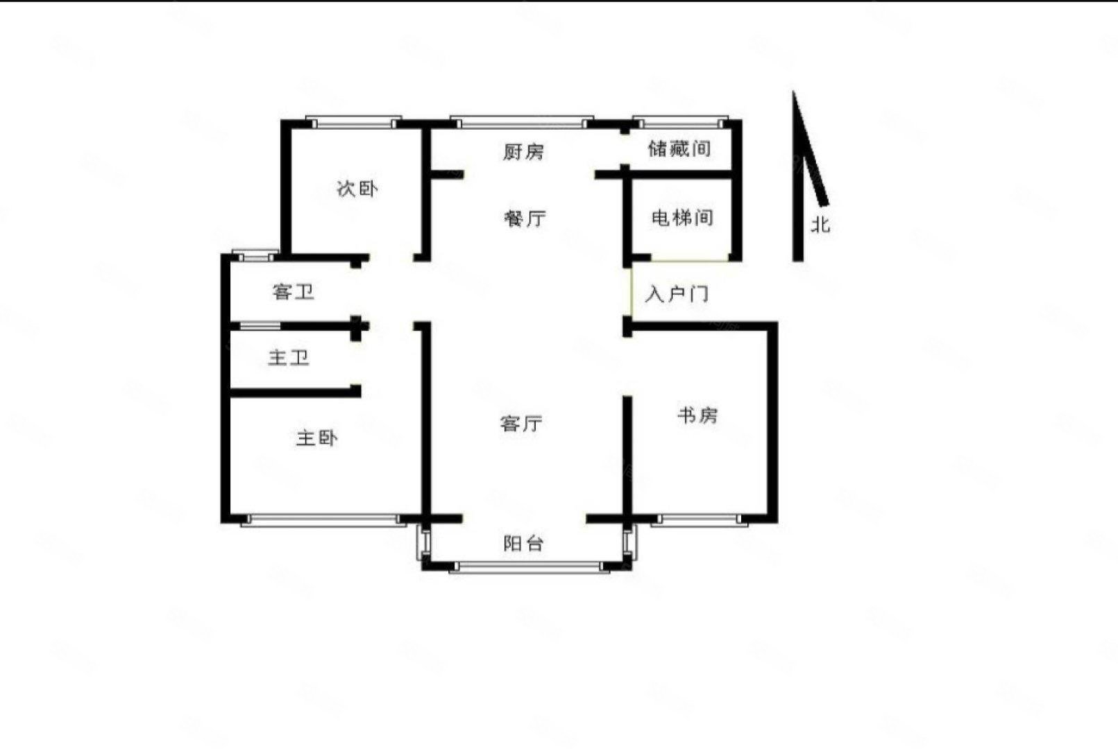 华源豪庭3室2厅2卫136㎡南北103.5万