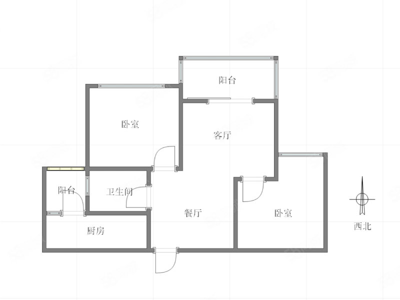 财信北岸江山(北区)2室2厅1卫78㎡西90.6万