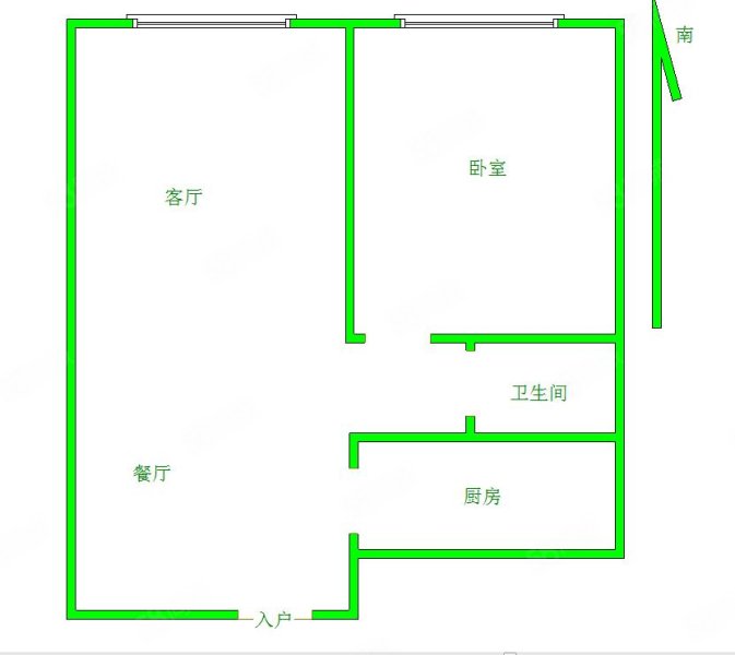 向阳驿1室1厅1卫58.63㎡南36万