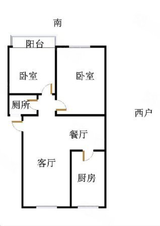 金卉小区2室2厅1卫90㎡南北43万