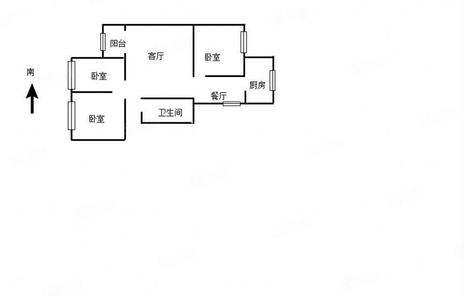 金康园3室2厅1卫106㎡南北145万