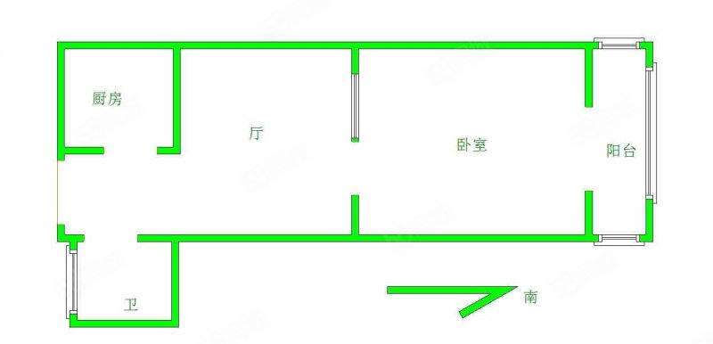 春江里1室1厅1卫40.36㎡南52万