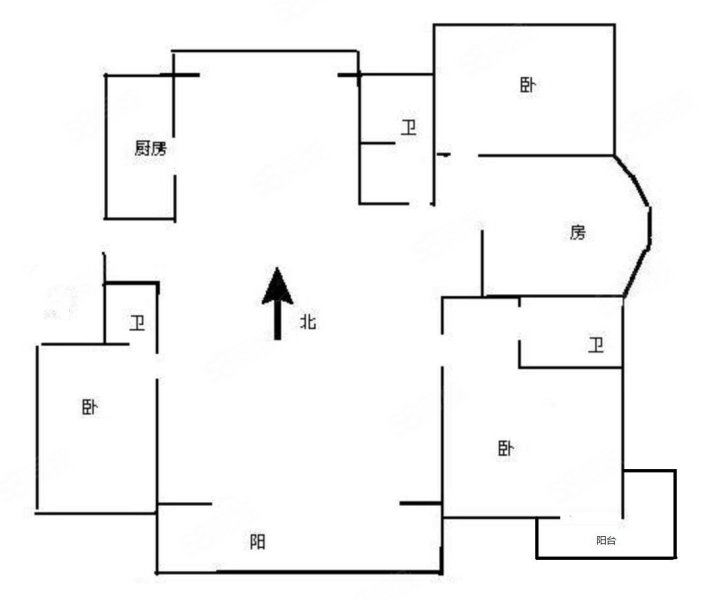 华龙人家4室2厅3卫172.43㎡南北162万