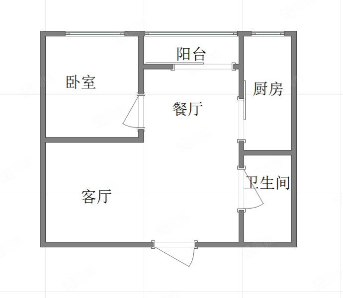 亚美沙发里1室1厅1卫66.34㎡南北65万