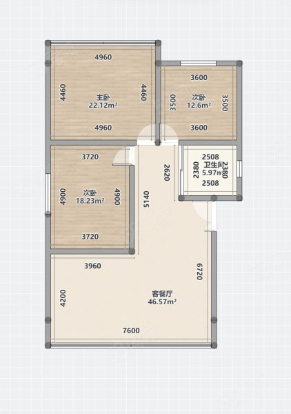 北岸新城2室1厅1卫83㎡东14.5万