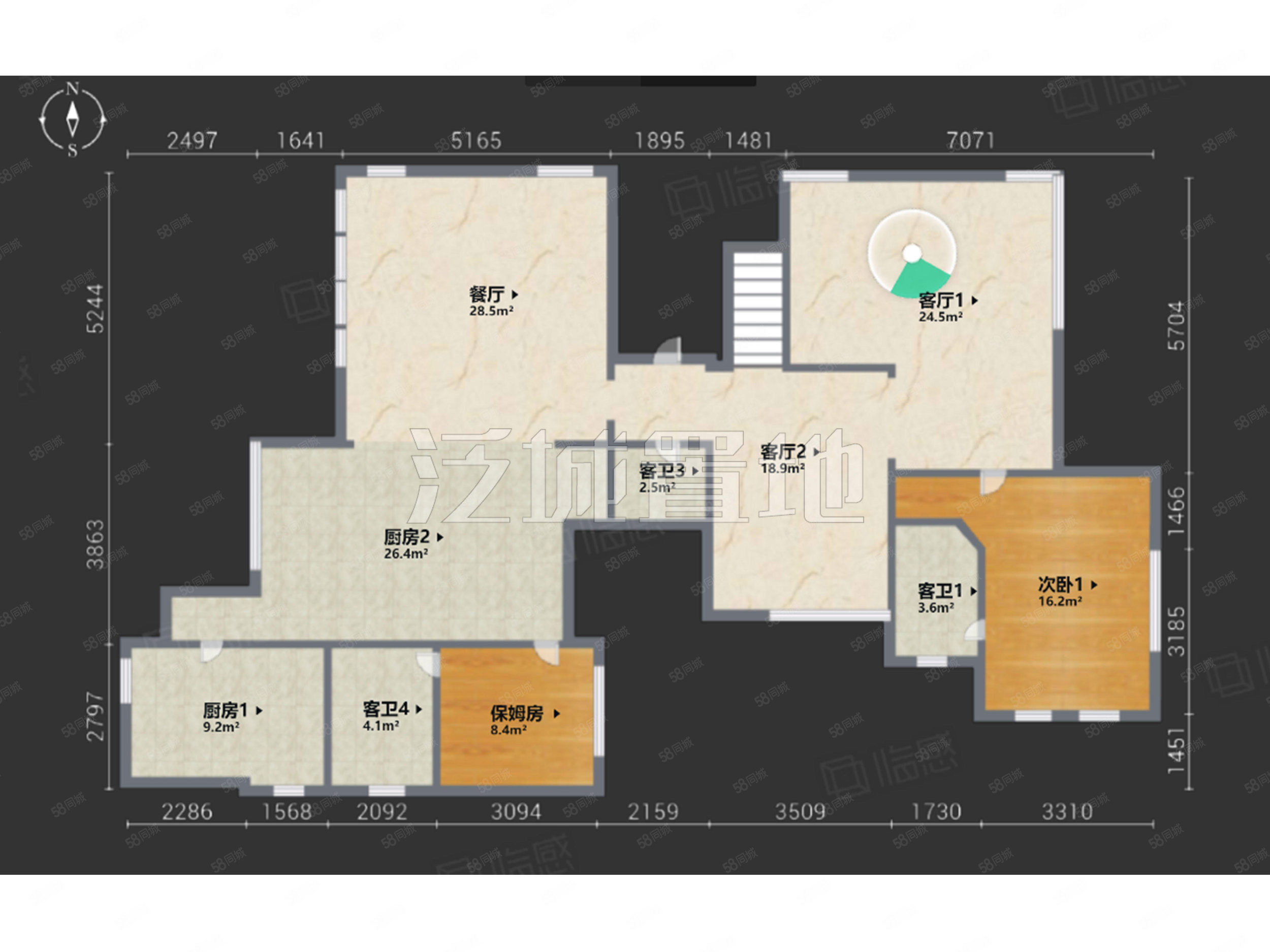 珠江壹千栋4室2厅3卫295.46㎡南北2000万