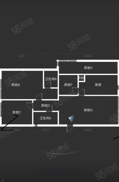 百年港湾2室2厅1卫136.58㎡南北220万