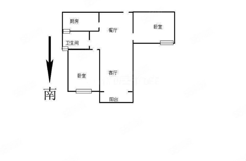 东方今典(D区)2室2厅1卫80㎡南北56万