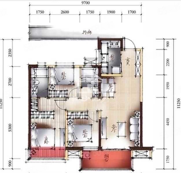 万科城(南区)3室2厅2卫97㎡东120万