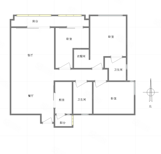 龙湖拉特芳斯3室2厅2卫103.97㎡北149万