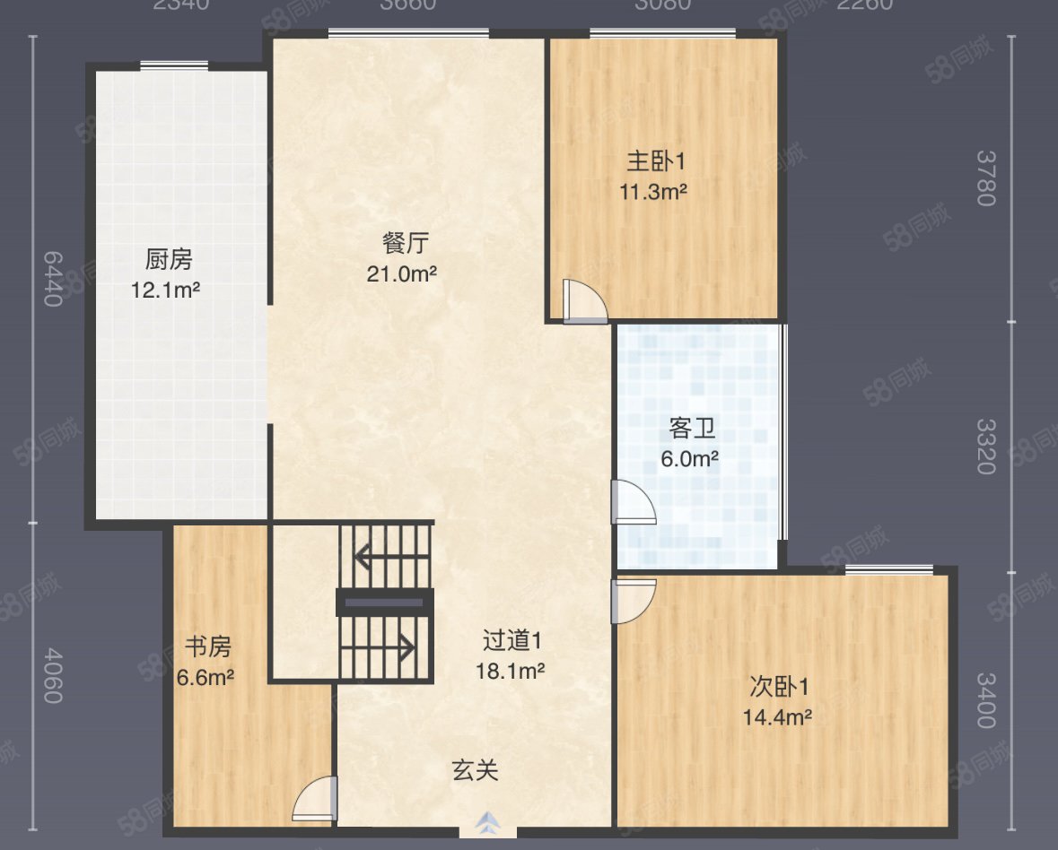 天御蓝湾6室3厅2卫160㎡南北92万