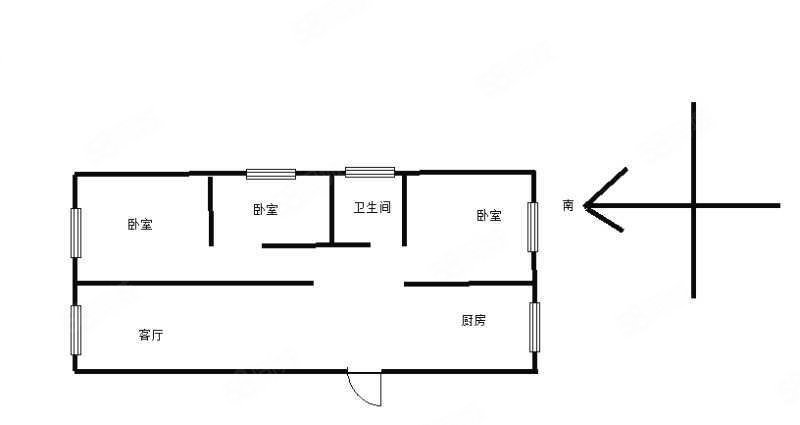 益田硅谷公馆3室2厅1卫98.23㎡南北96万