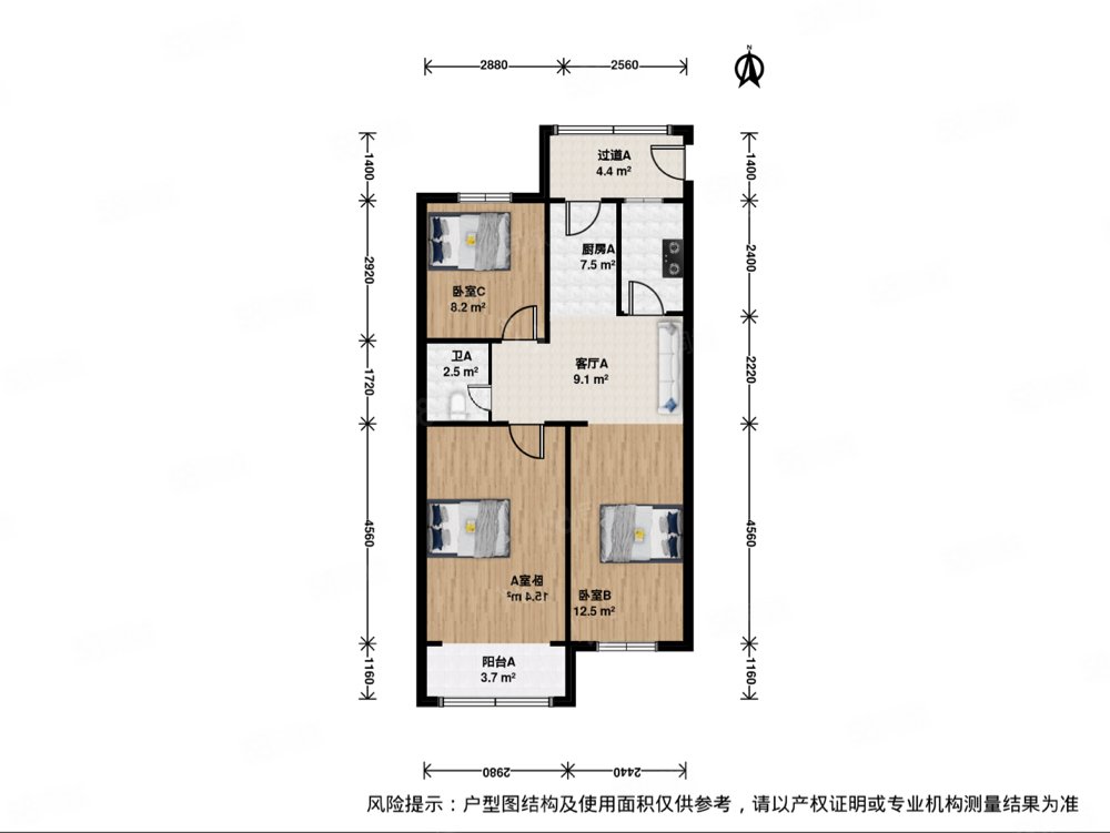 東中街小區(qū)(西區(qū))3室1廳1衛(wèi)77.82㎡南北610萬