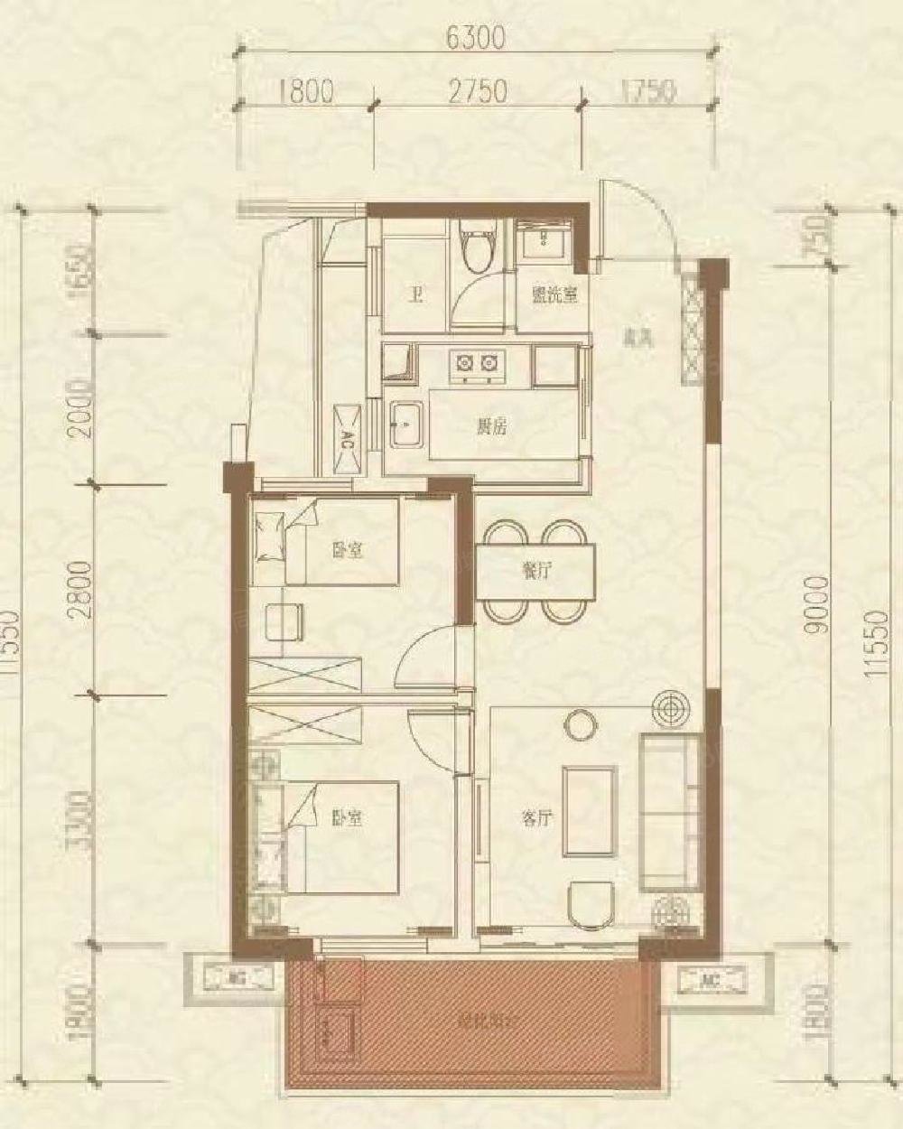 建发鼎华北大珑廷2室2厅1卫72.92㎡南80万