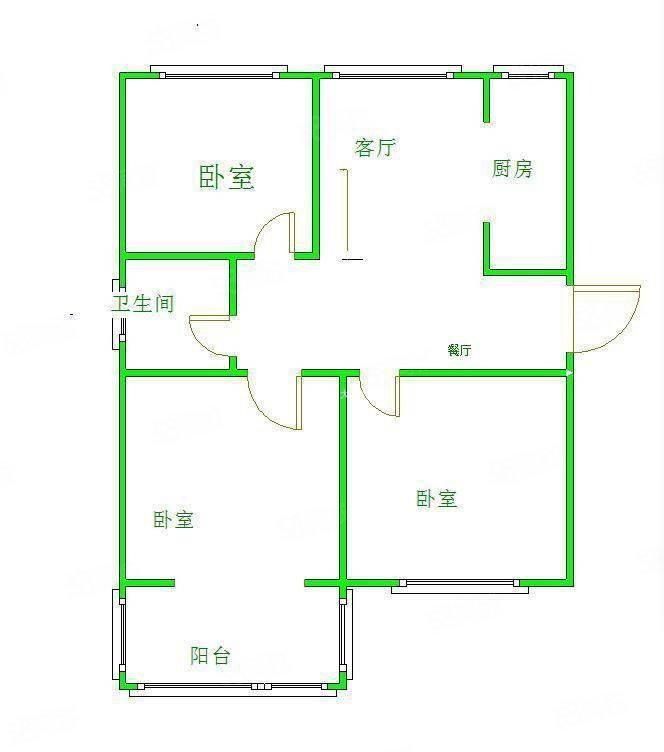 银通苑3室2厅1卫96.53㎡南北57万