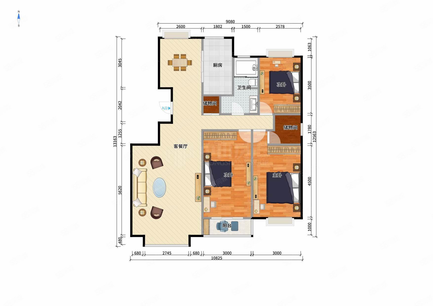 隐秀苑3室2厅2卫148㎡南北220万