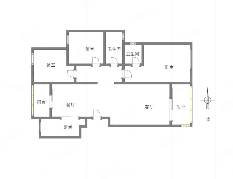 铺金载水一方3室2厅2卫122.46㎡南北172万