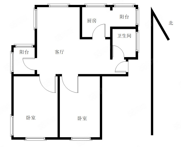 朝城路小区2室2厅1卫95.42㎡南北285万