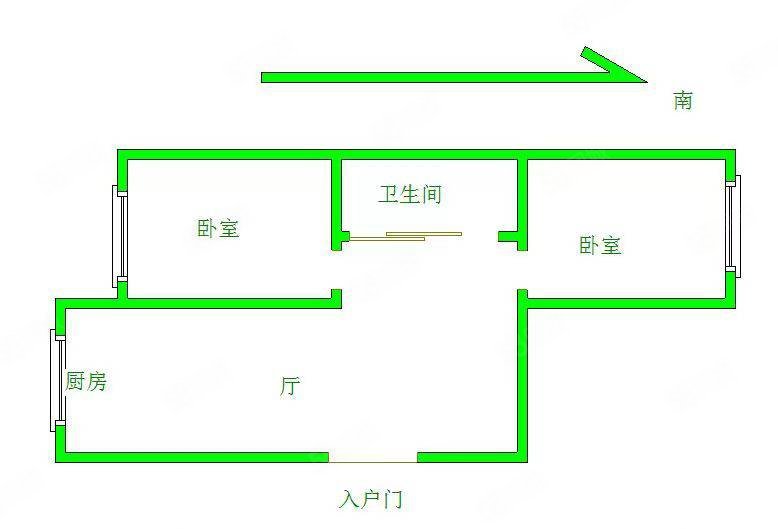 天胜小区2室1厅1卫52㎡南北28万