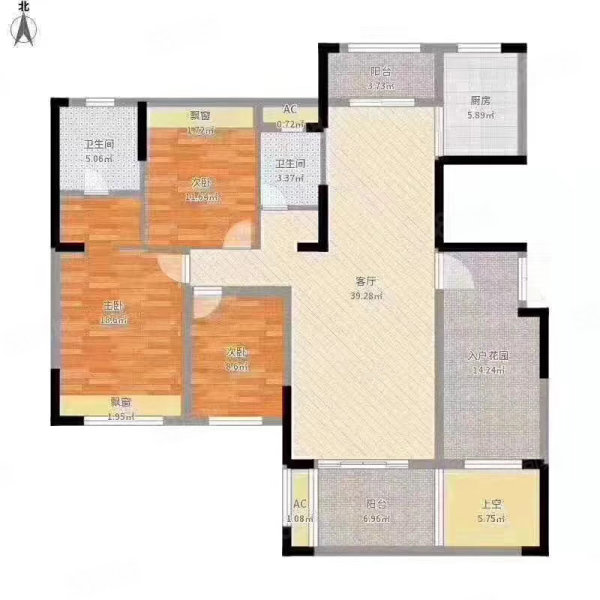 山水豪庭3室2厅1卫93㎡南63.8万