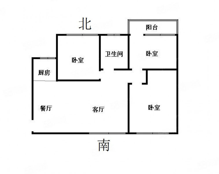 紫荆小区3室2厅1卫85.58㎡南北550万