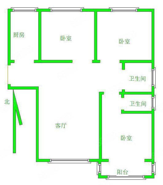 锦绣鑫城3室2厅2卫140㎡南北114万