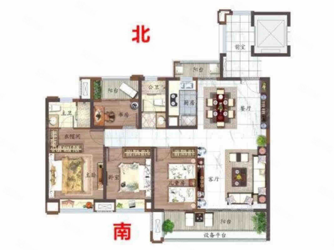 联发君领天玺4室2厅2卫142㎡南北227.2万