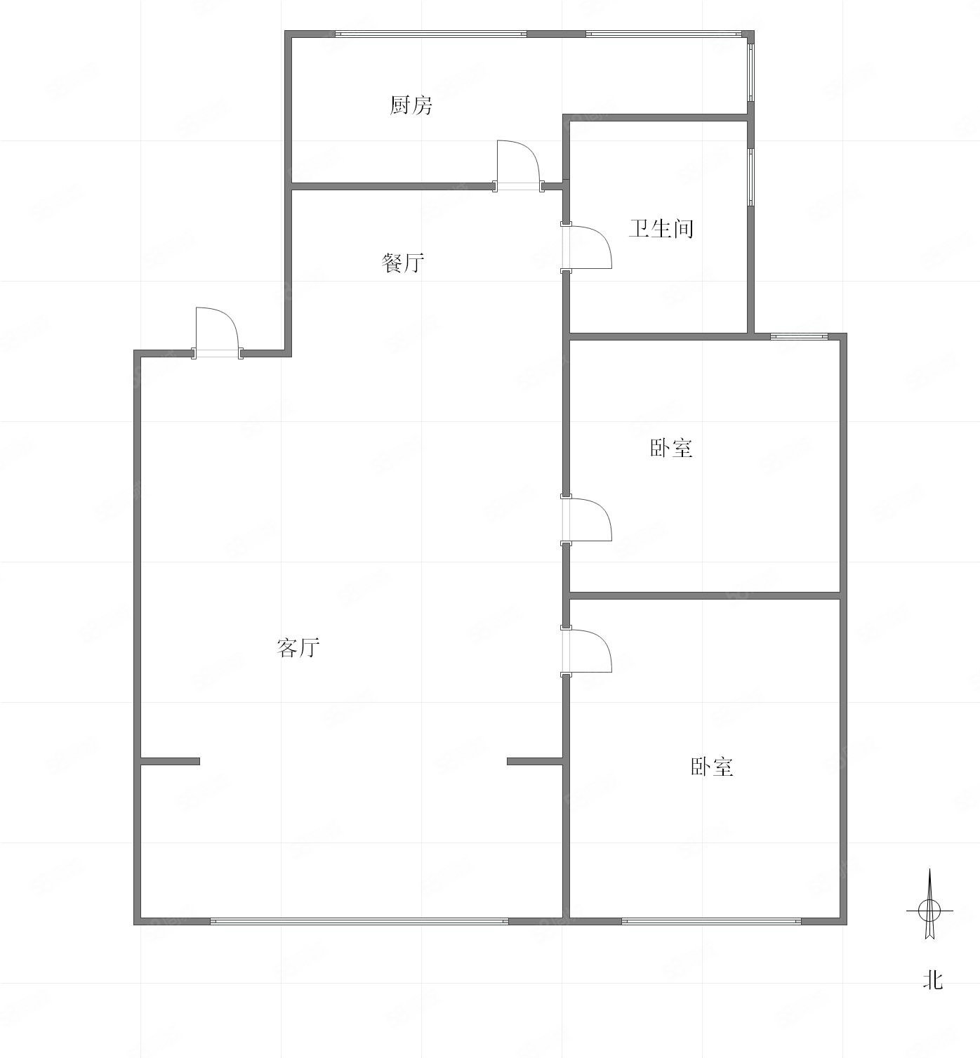 永达思源花园2室2厅1卫88㎡南北43万