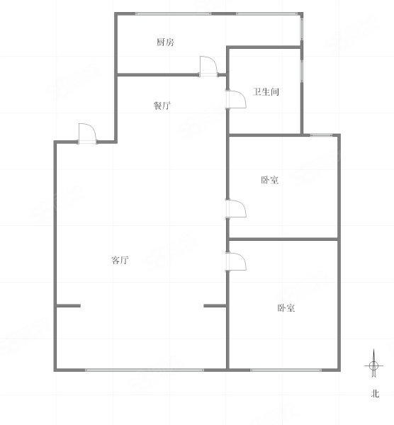 永达思源花园2室2厅1卫88㎡南北43万