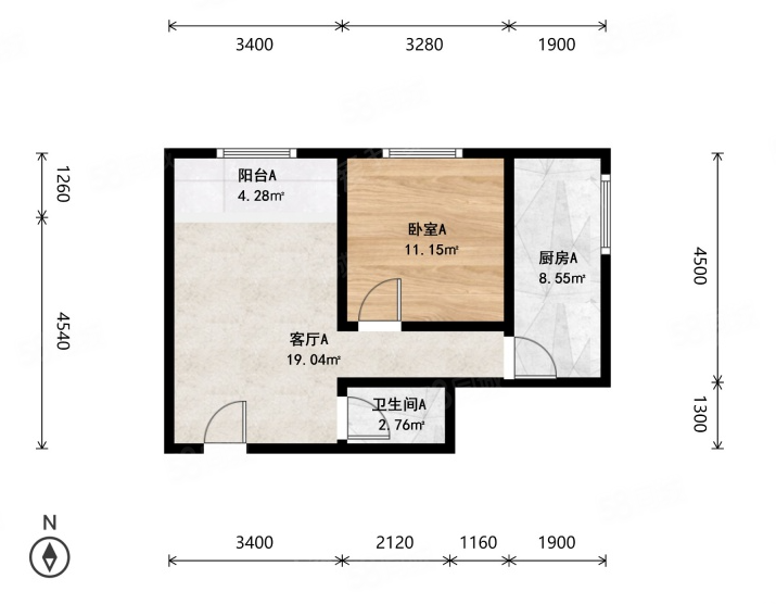 豆角胡同小區(qū)1室0廳0衛(wèi)10㎡南198萬(wàn)