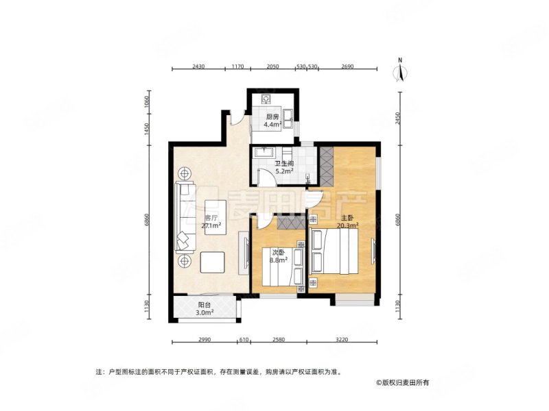 正祥林语墅3室2厅1卫90.69㎡东南90万