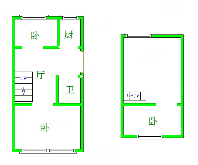 田家花园3室1厅1卫65.96㎡南北155万