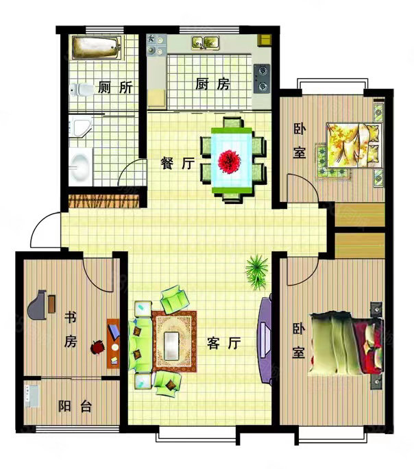 绿地景悦3室2厅1卫118㎡南北85万