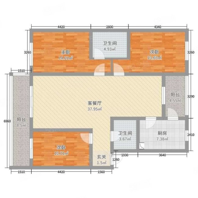 安昕雅苑(一期)3室2厅2卫135㎡南北96万