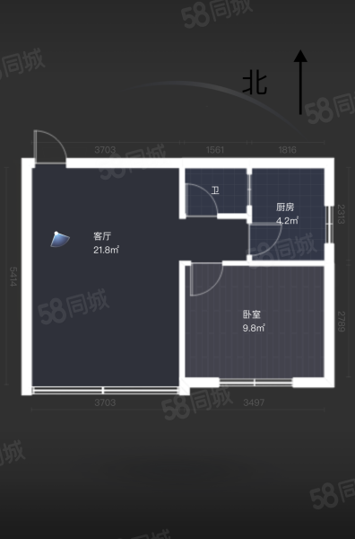 怡安苑1室1厅1卫41㎡南80万