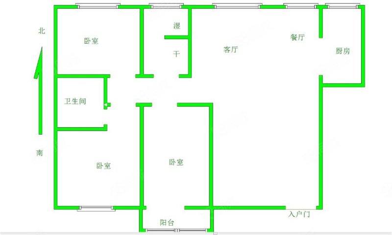 月亮湾三里铺新村(1-10号楼)3室2厅2卫126㎡南北95万