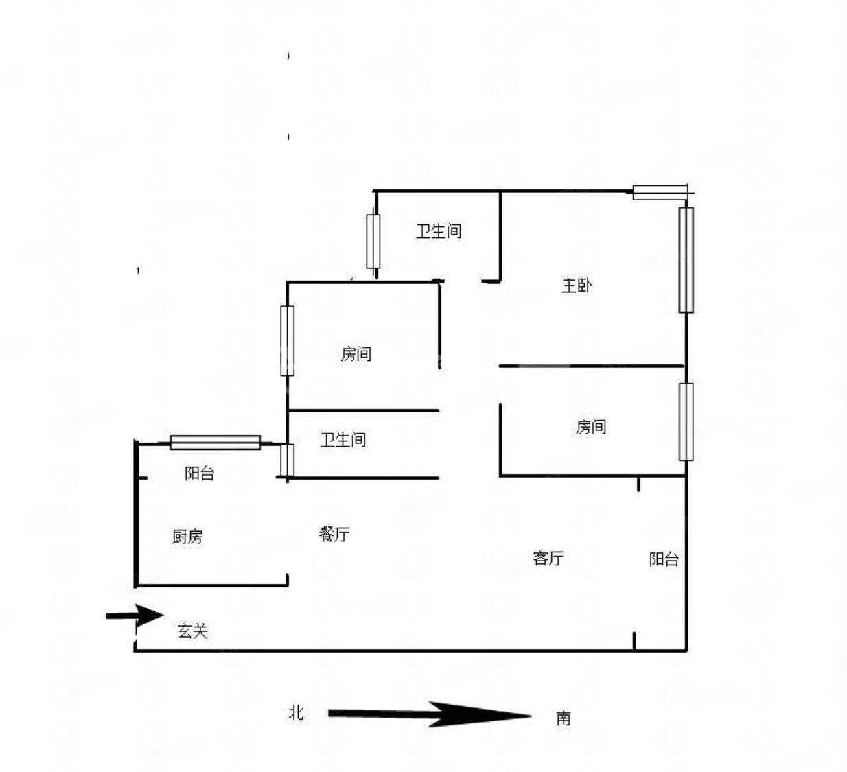 德和领秀广场3室2厅2卫110㎡西85万