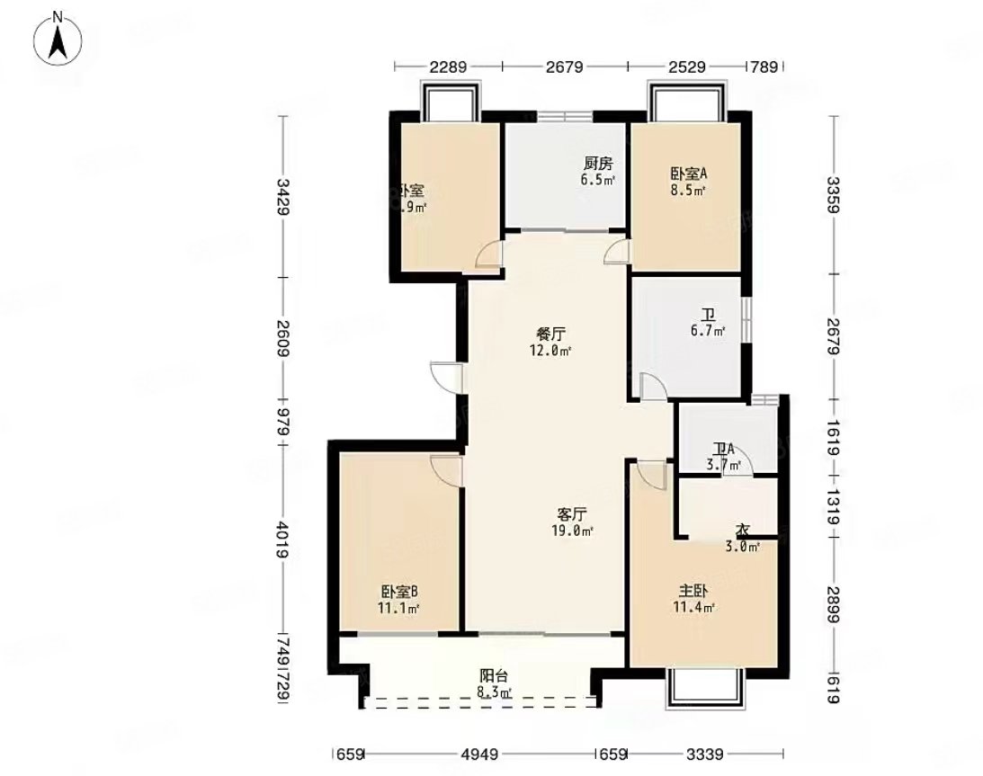 垦利状元府邸3室2厅1卫135㎡南北78万