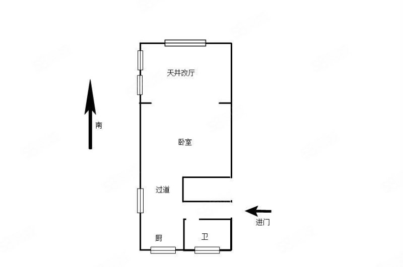 上南七村1室1厅1卫37.22㎡南218万