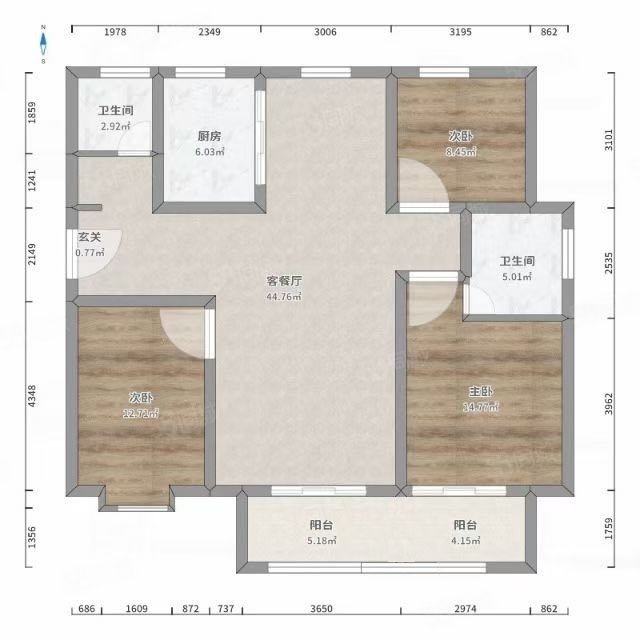 福明家园3室2厅1卫128㎡南69万